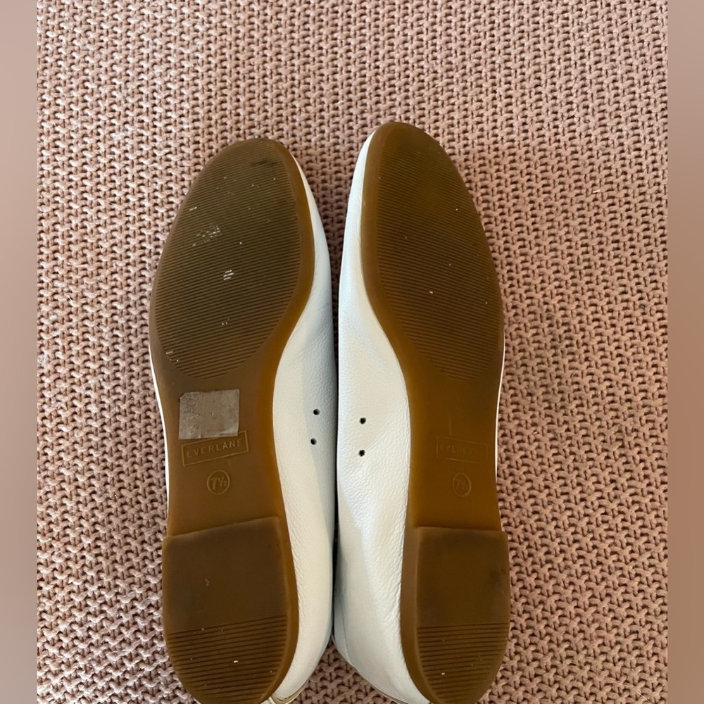 Everlane The Italian Leather Day Glove White Flat Shoes Size 7.5 - Picture 5 of 5